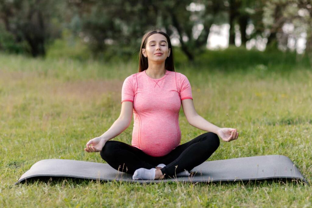 pregnant lady in garden